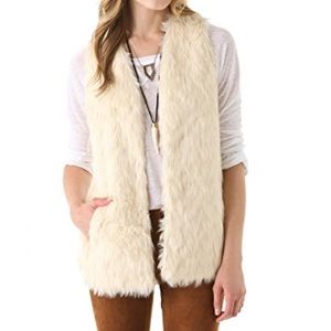 BB Dakota Faux Fur Vest - Ivory - Medium
